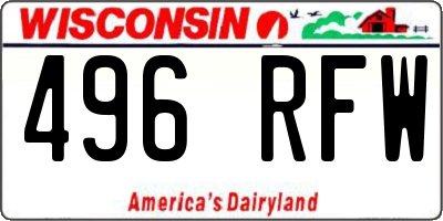 WI license plate 496RFW