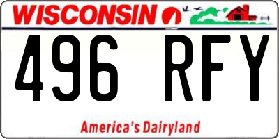 WI license plate 496RFY