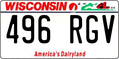 WI license plate 496RGV