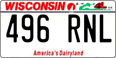 WI license plate 496RNL