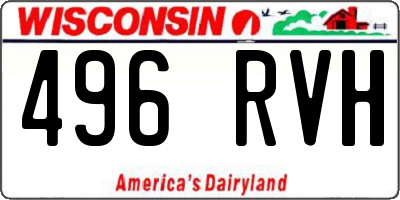 WI license plate 496RVH