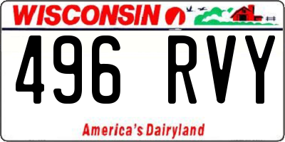 WI license plate 496RVY