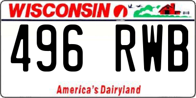 WI license plate 496RWB