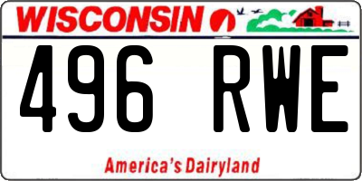 WI license plate 496RWE