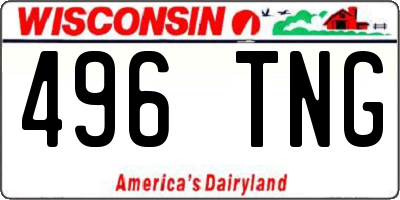 WI license plate 496TNG
