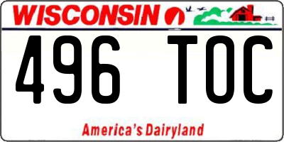 WI license plate 496TOC