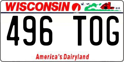 WI license plate 496TOG