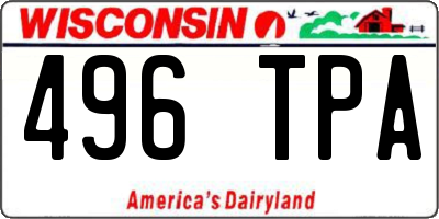 WI license plate 496TPA
