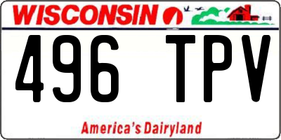 WI license plate 496TPV