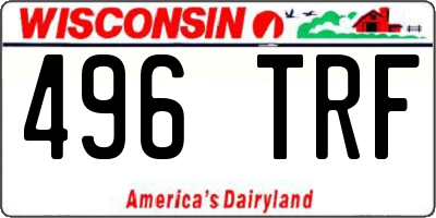 WI license plate 496TRF