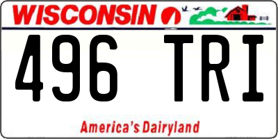 WI license plate 496TRI