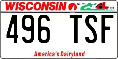 WI license plate 496TSF
