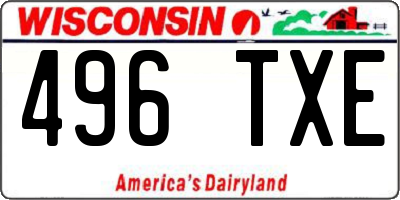 WI license plate 496TXE