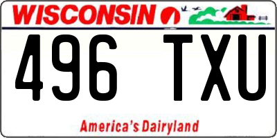 WI license plate 496TXU