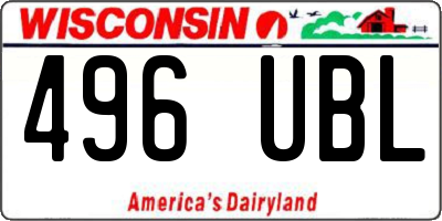 WI license plate 496UBL
