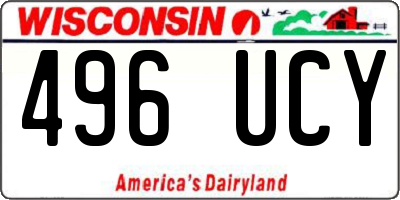 WI license plate 496UCY
