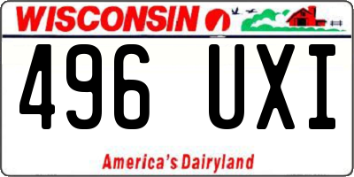 WI license plate 496UXI