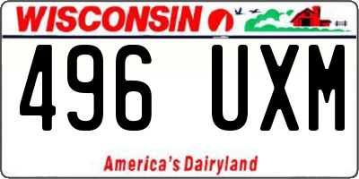 WI license plate 496UXM