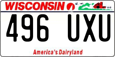 WI license plate 496UXU