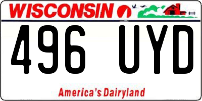 WI license plate 496UYD