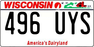 WI license plate 496UYS