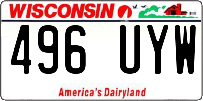 WI license plate 496UYW
