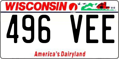 WI license plate 496VEE