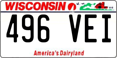 WI license plate 496VEI