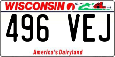 WI license plate 496VEJ