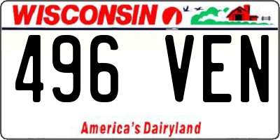 WI license plate 496VEN