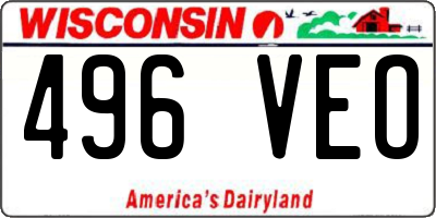 WI license plate 496VEO