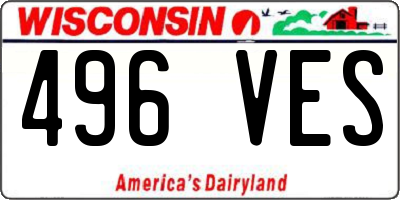 WI license plate 496VES