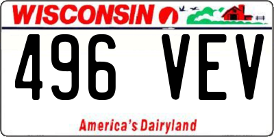 WI license plate 496VEV