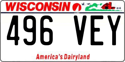 WI license plate 496VEY