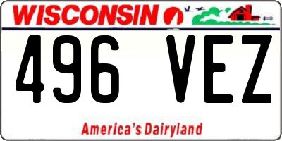 WI license plate 496VEZ