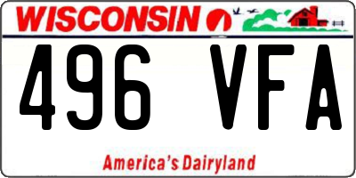 WI license plate 496VFA