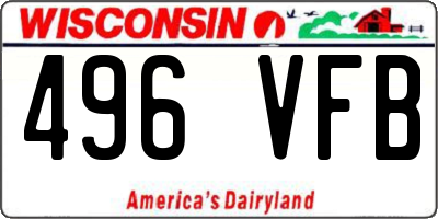 WI license plate 496VFB