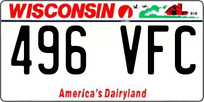 WI license plate 496VFC