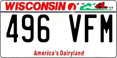 WI license plate 496VFM