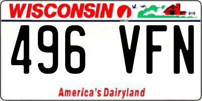WI license plate 496VFN