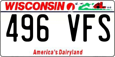 WI license plate 496VFS