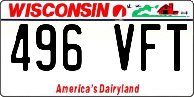 WI license plate 496VFT