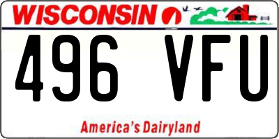 WI license plate 496VFU