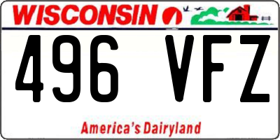 WI license plate 496VFZ