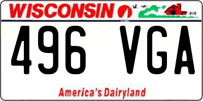 WI license plate 496VGA