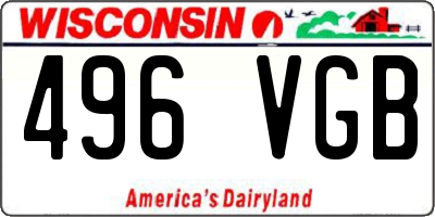 WI license plate 496VGB