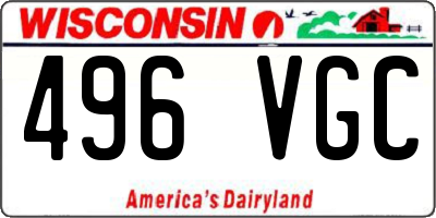 WI license plate 496VGC