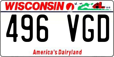 WI license plate 496VGD