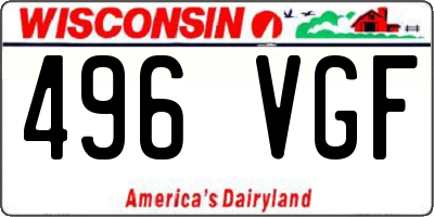 WI license plate 496VGF