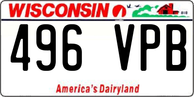 WI license plate 496VPB